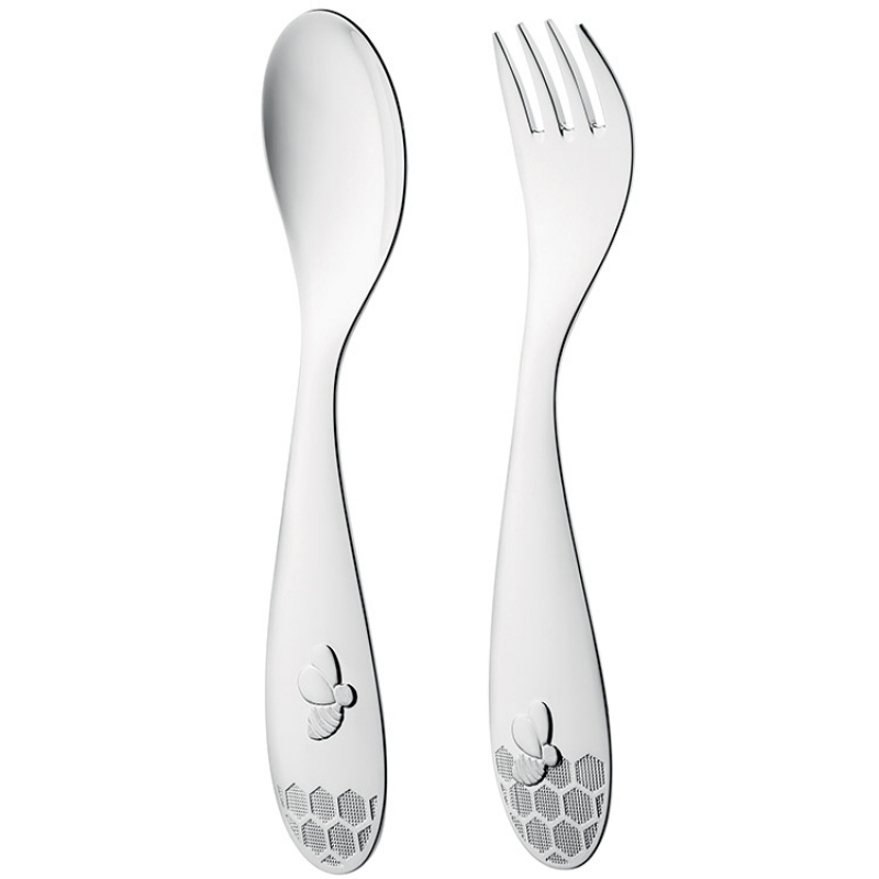 CHRISTOFLE - Beebee - Coffret de 2 couverts bébé