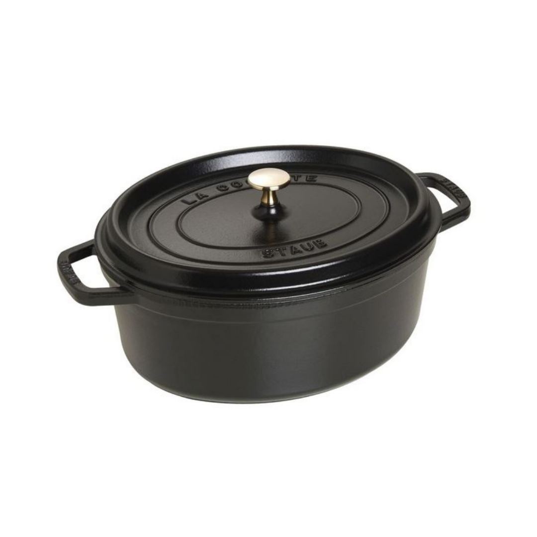 STAUB - Cocotte 31cm en fonte ovale noire mat