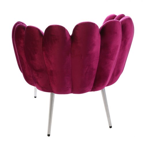 Fauteuil lounge wavy en velours violet