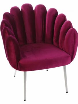 Fauteuil lounge wavy velours violet - Pujol maison