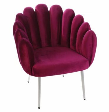 Fauteuil lounge wavy velours violet - Pujol maison