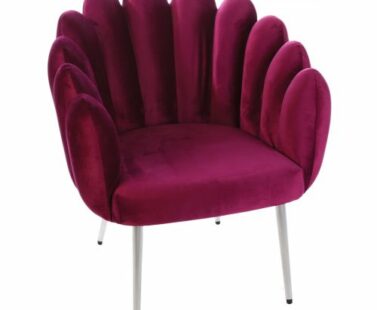 Fauteuil lounge wavy velours violet - Pujol maison