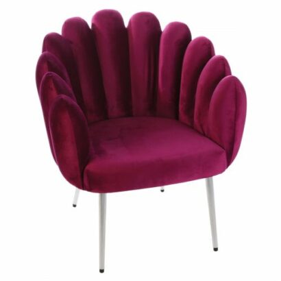 Fauteuil lounge wavy velours violet - Pujol maison