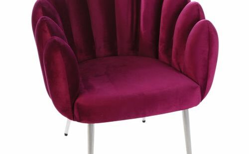 Fauteuil lounge wavy velours violet - Pujol maison