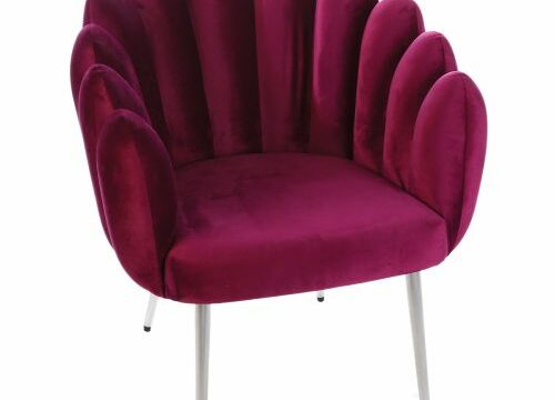 Fauteuil lounge wavy velours violet - Pujol maison