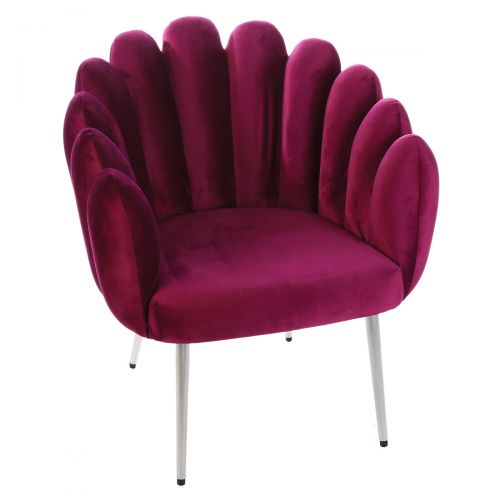 Fauteuil lounge wavy velours violet - Pujol maison