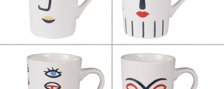 Coffret de 4 mugs coloré abstrait - Pujol maison