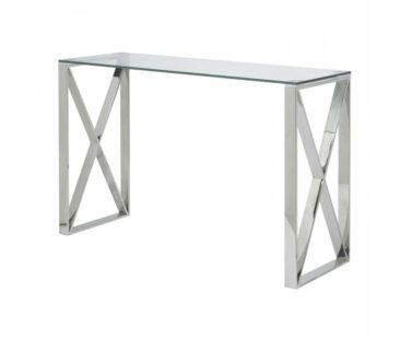 Console design en verre et métal - Pujol maison
