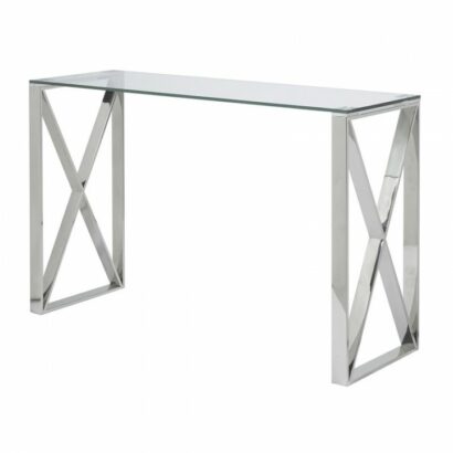 Console design en verre et métal - Pujol maison