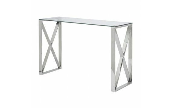 Console design en verre et métal - Pujol maison