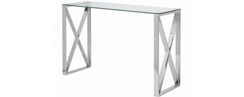 Console design en verre et métal - Pujol maison