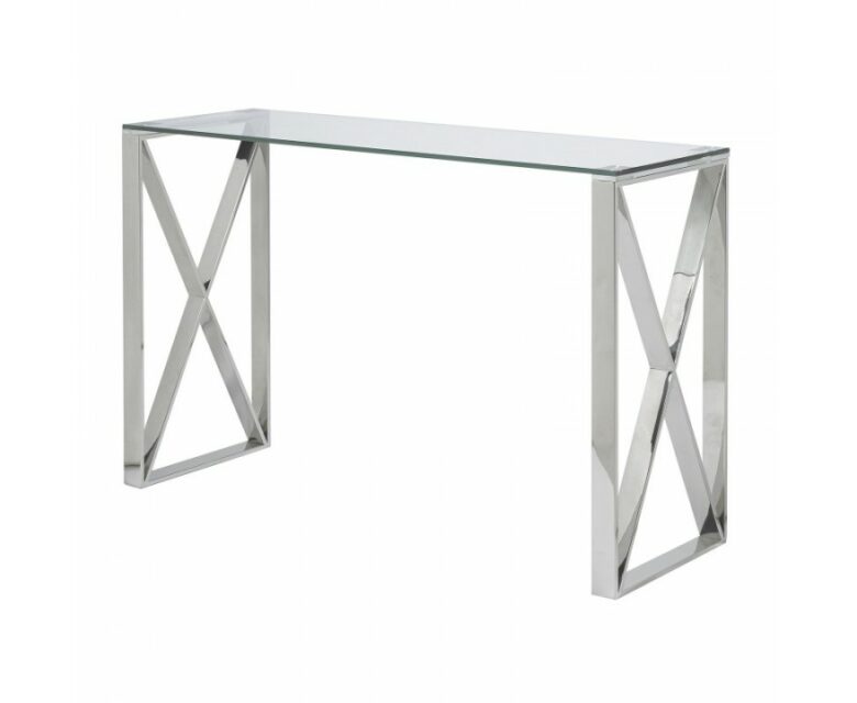 Console design en verre et métal - Pujol maison
