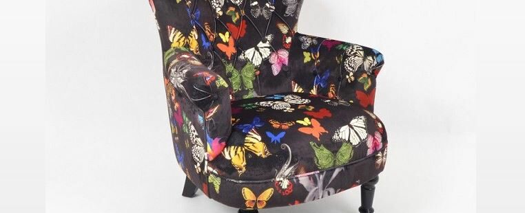 Fauteuil à motifs papillon - Pujol Maison