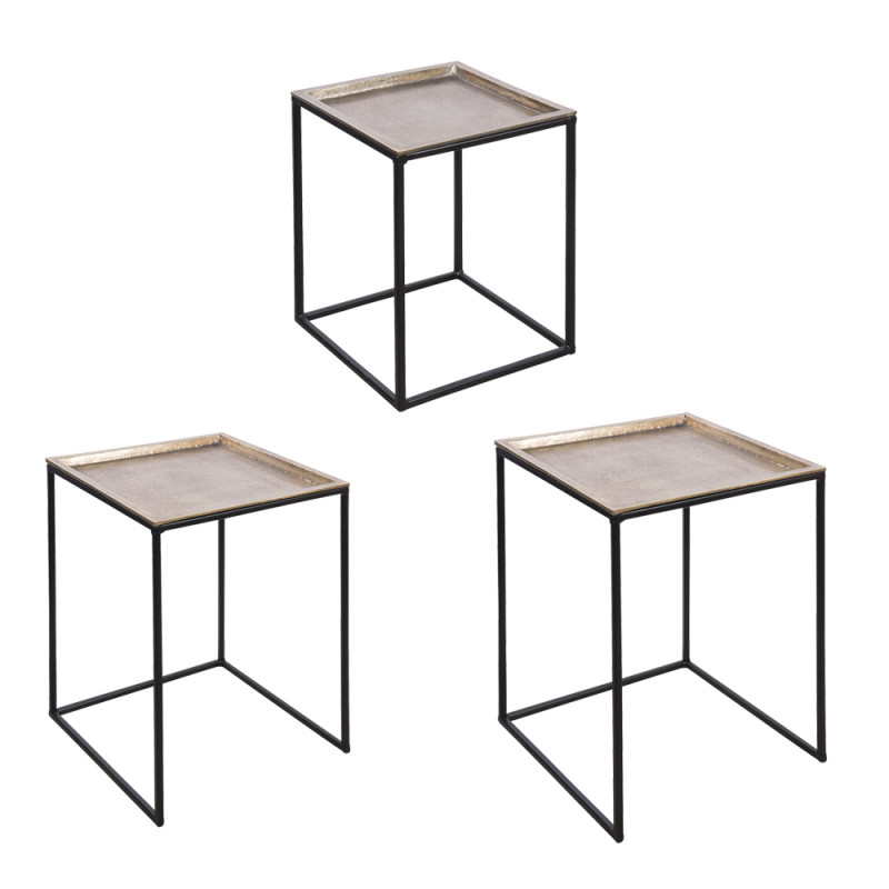 set de tables basse carrées - Pujol maison