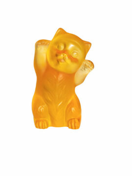 Sculpture lalique chaton ambre - Pujol maison