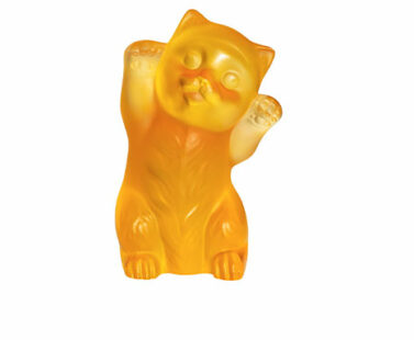 Sculpture lalique chaton ambre - Pujol maison