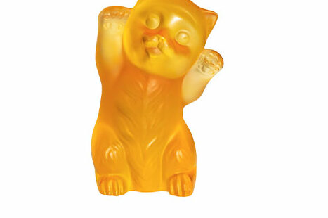 Sculpture lalique chaton ambre - Pujol maison