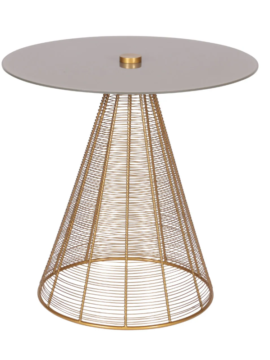 Bout de canapé en laiton doré et verre châtaigne - Pujol maison