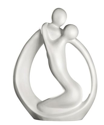 Sculpture "le câlin" en céramique blanc - Pujol maison