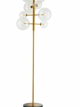 Lampadaire Bekasi en laiton doré et marbre - Pujol maison