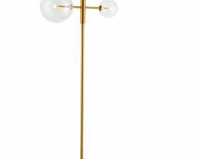 Lampadaire Bekasi en laiton doré et marbre - Pujol maison