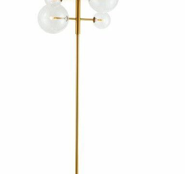 Lampadaire Bekasi en laiton doré et marbre - Pujol maison