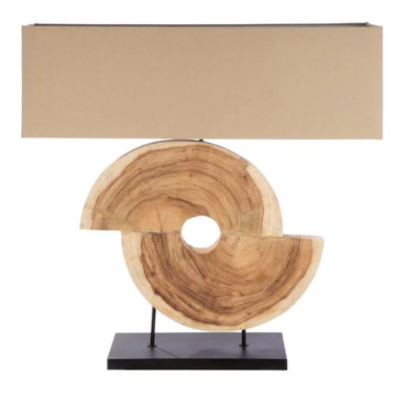 Lampe déco "Geometric" bois 78 cm - Pujol maison