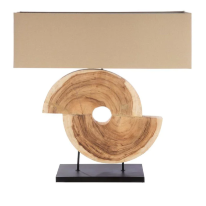Lampe déco "Geometric" bois 78 cm - Pujol maison