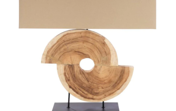 Lampe déco "Geometric" bois 78 cm - Pujol maison