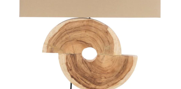 Lampe déco "Geometric" bois 78 cm - Pujol maison