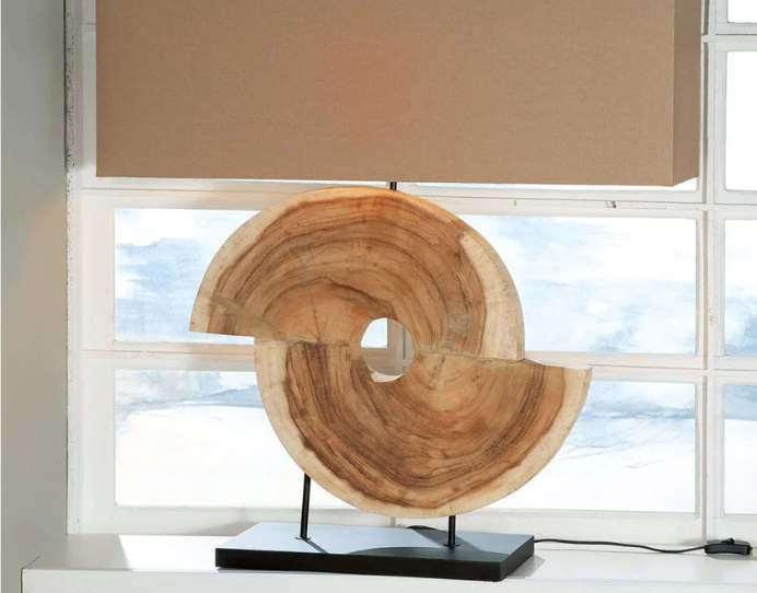 Lampe déco "Geometric" bois 78 cm