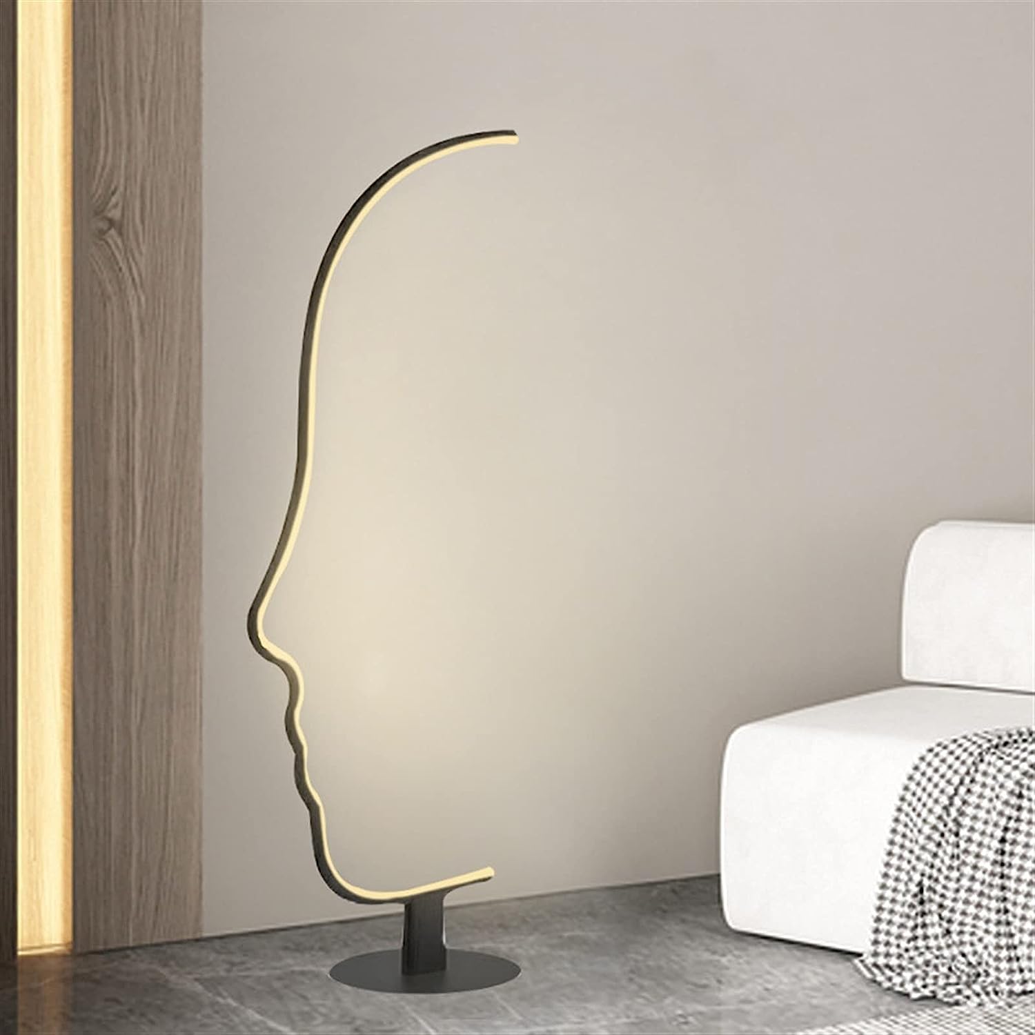 Lampadaire led visage abstrait 168 cm