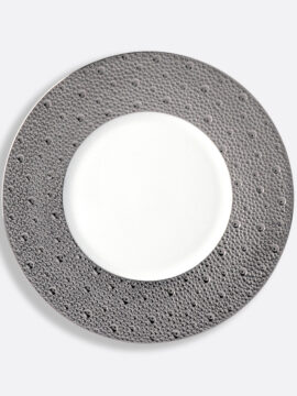 BERNARDAUD - Assiette plat 21 cm Ecume Platine - Pujol maison