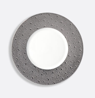 BERNARDAUD - Assiette plat 21 cm Ecume Platine - Pujol maison