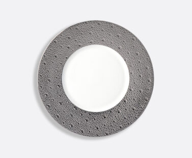 BERNARDAUD - Assiette plat 21 cm Ecume Platine - Pujol maison