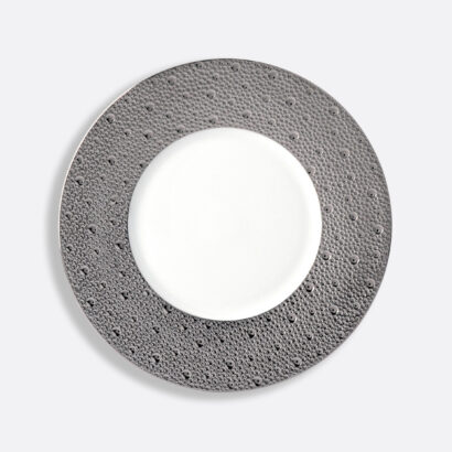 BERNARDAUD - Assiette plat 21 cm Ecume Platine - Pujol maison