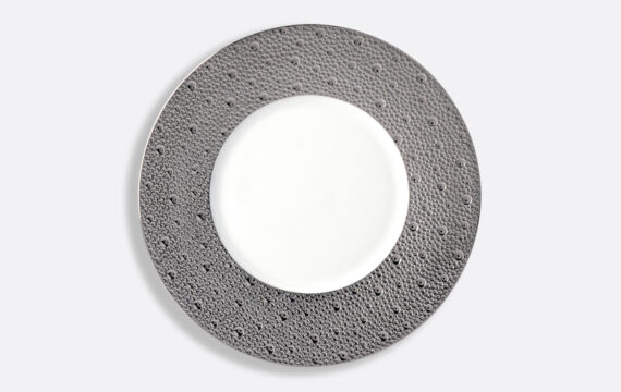 BERNARDAUD - Assiette plat 21 cm Ecume Platine - Pujol maison
