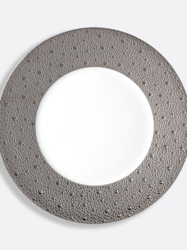 BERNARDAUD - Assiette plate 26 cm Platine - Pujol maison