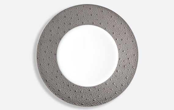 BERNARDAUD - Assiette plate 26 cm Platine - Pujol maison