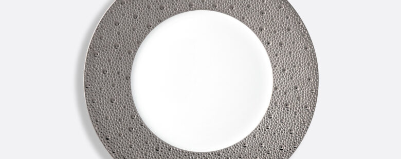 BERNARDAUD - Assiette plate 26 cm Platine - Pujol maison