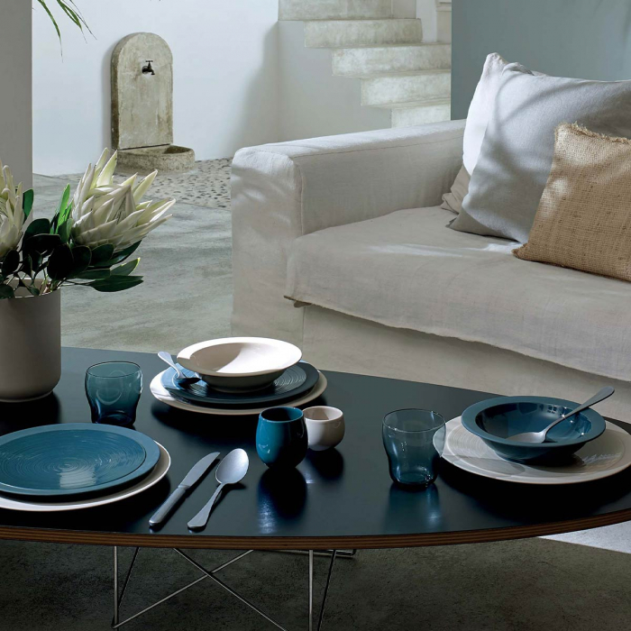 Degrenne - Assiette creuse 20cm BAHIA bleu de roche