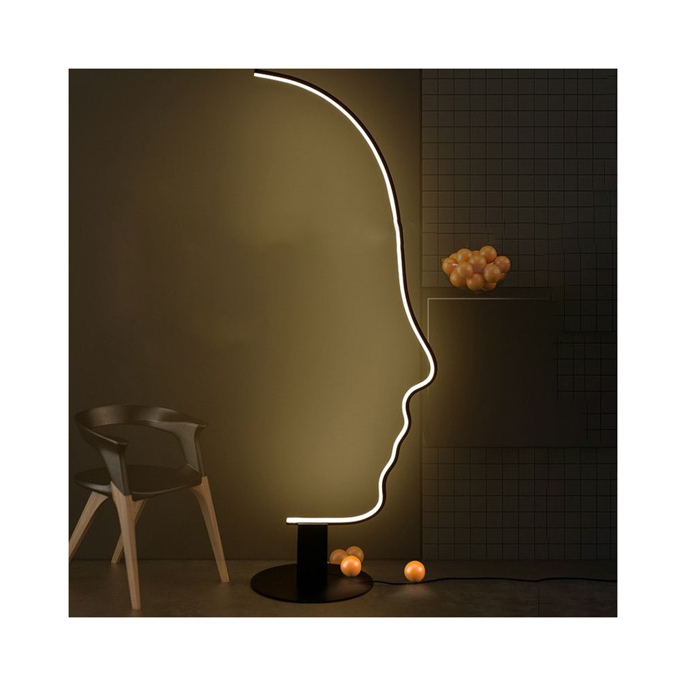 Lampadaire led visage abstrait 168 cm