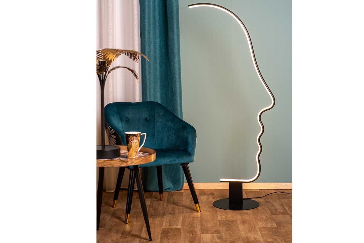 Lampadaire led visage abstrait 168 cm