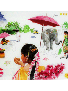 GIEN - Grand plateau acrylique 46,4 X 36,4 CM - Pujol maison