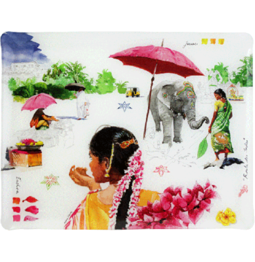 GIEN - Grand plateau acrylique 46,4 X 36,4 CM - Pujol maison