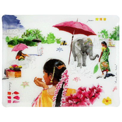 GIEN - Grand plateau acrylique 46,4 X 36,4 CM - Pujol maison