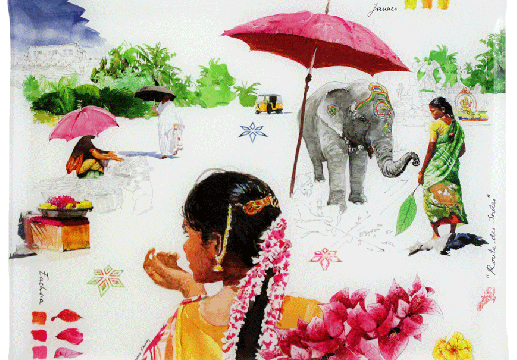 GIEN - Grand plateau acrylique 46,4 X 36,4 CM - Pujol maison