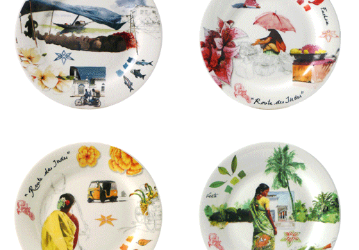 GIEN - Coffret 4 assiettes canapés Pujol maison