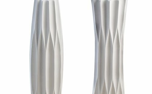 Vase Taglio blanc en céramique 58cm - Pujol maison