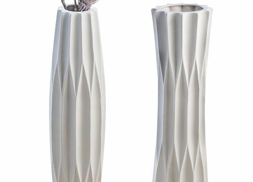 Vase Taglio blanc en céramique 58cm - Pujol maison